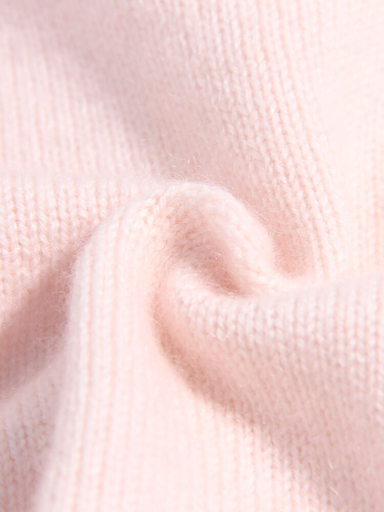 Girls Light Pink Embroidered Flower Cashmere Cardigan